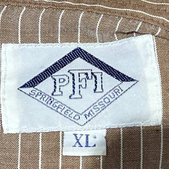 Vintage 80s Brown Striped Western Cowboy Rockabilly Pearl Snap Shirt Rodeo - Picture 4 of 4